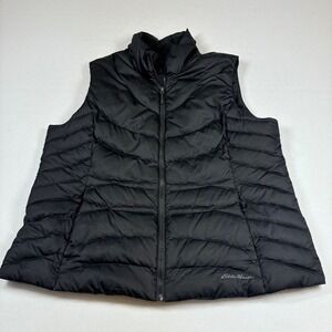 Eddie Bauer 650 Down Filled Vest Black Men's 2XL XXL Gorpcore Outdoor Layer Warm